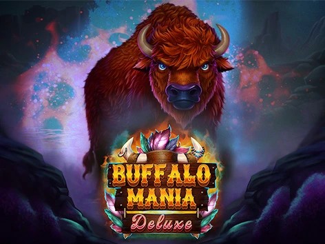 Buffalo Mania Deluxe slot logo by Light & Wonder at PlanBet Casino
